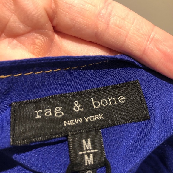 RAG & BONE Shields Long Sleeve Mini Dress in Electric Blue Size Medium - Picture 10 of 13